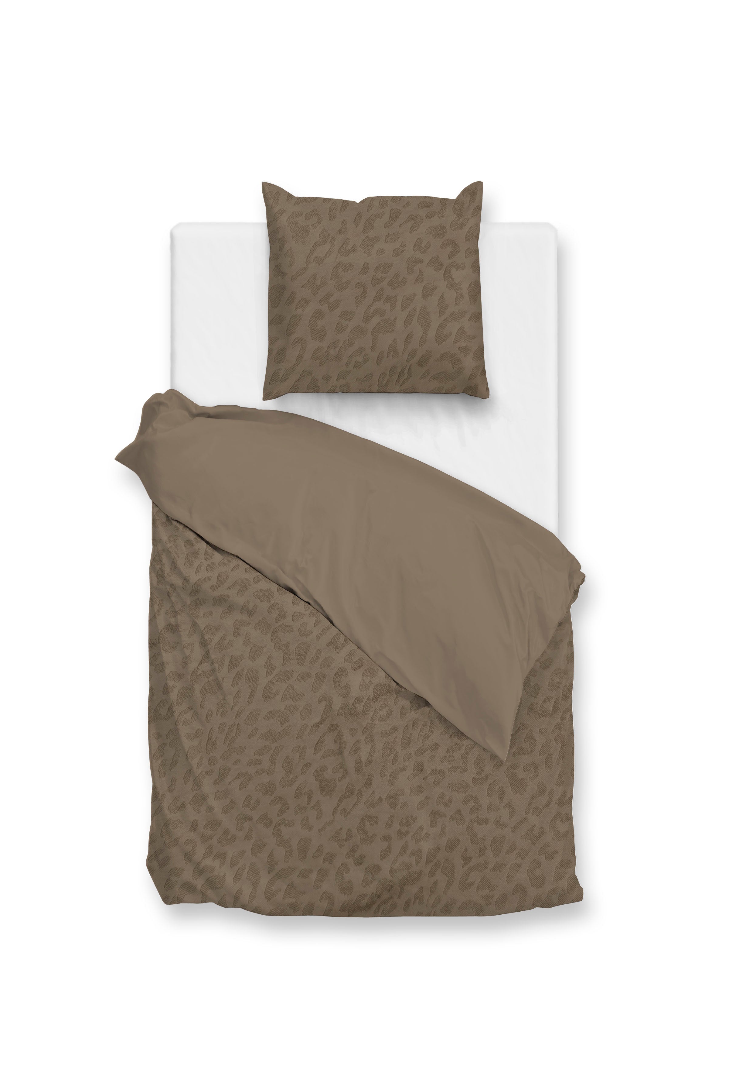 Zohome Dekbedovertrek Leopardo Real Taupe - 100% Microvezel - 140x200 cm