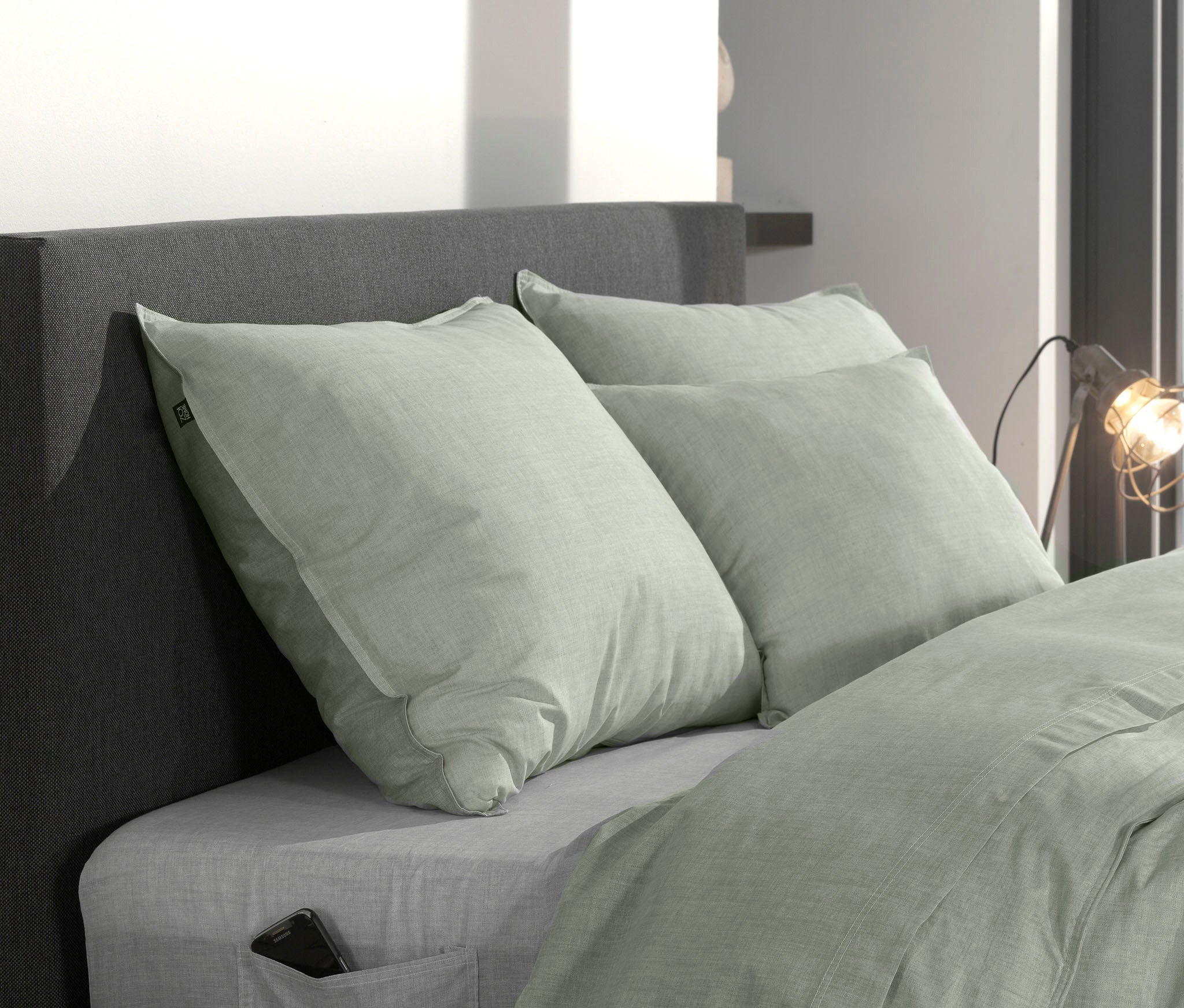 Kussensloop Lino Moss Green - 100% Katoen