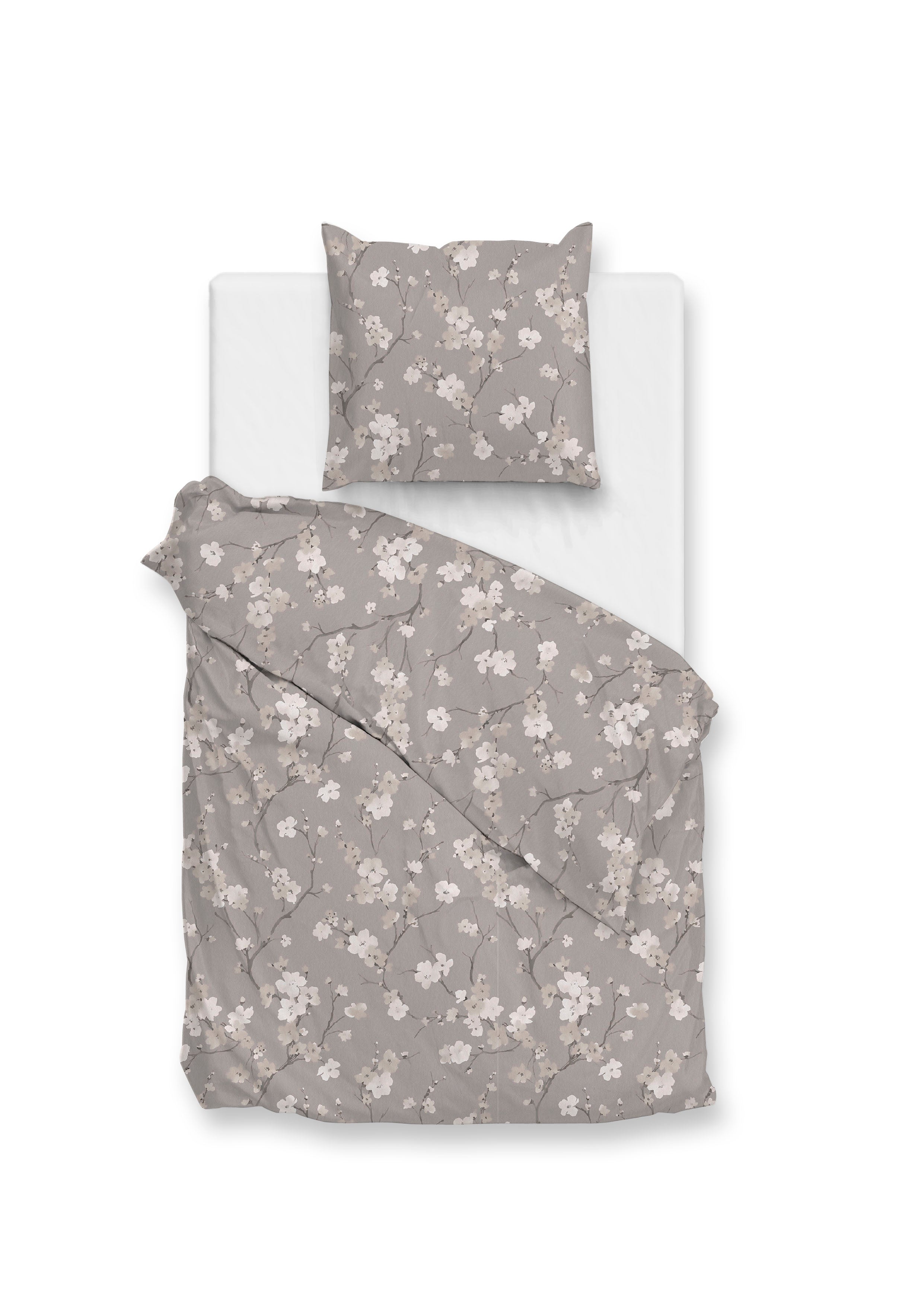 Dekbedovertrek Aria Grey - 100% Katoen-Flanel