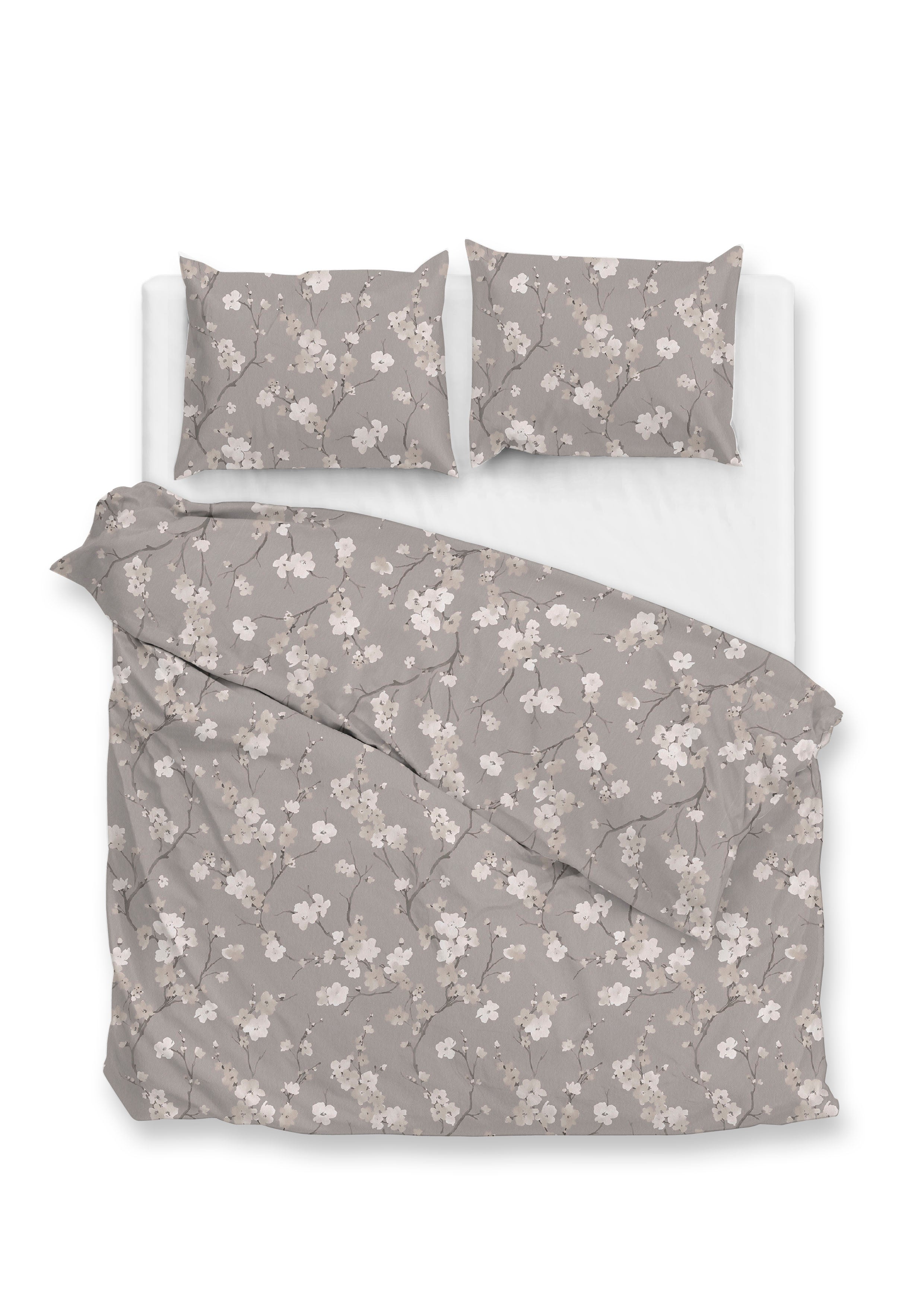 Dekbedovertrek Aria Grey - 100% Katoen-Flanel