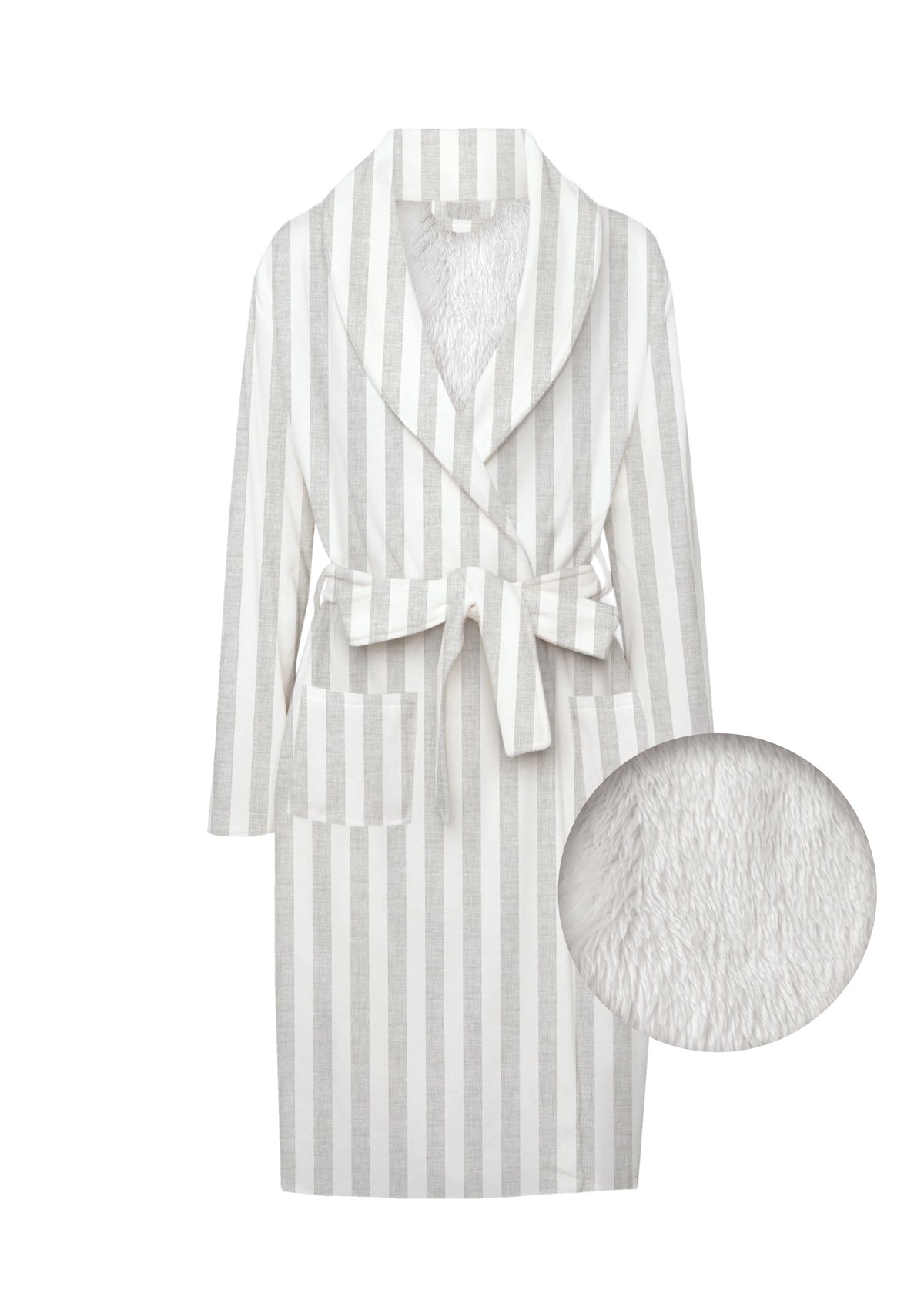 Badjas Banda di Lino Dove Grey - 100% Polyester