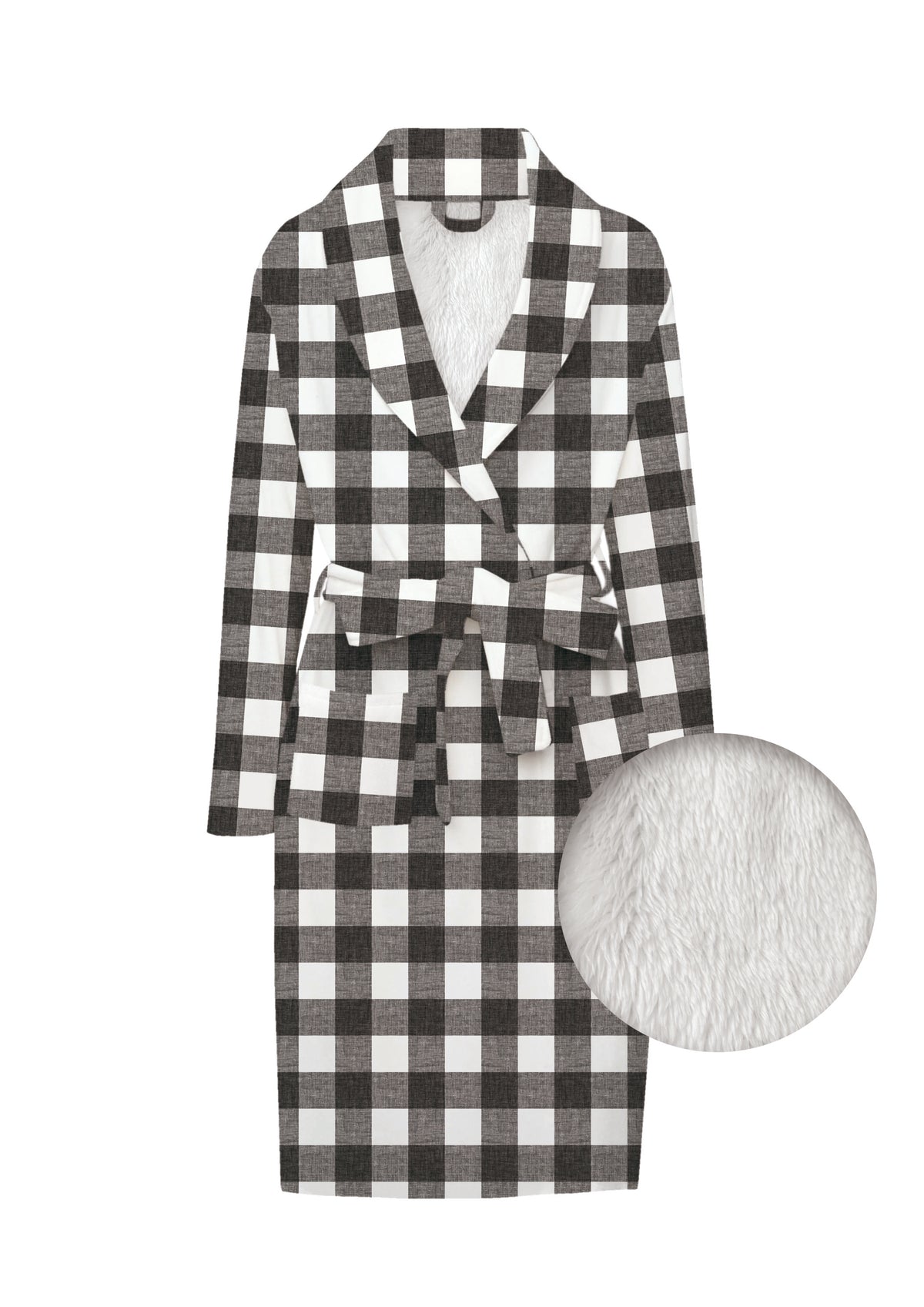 Badjas Quattro di Lino Dark Grey - 100% Polyester