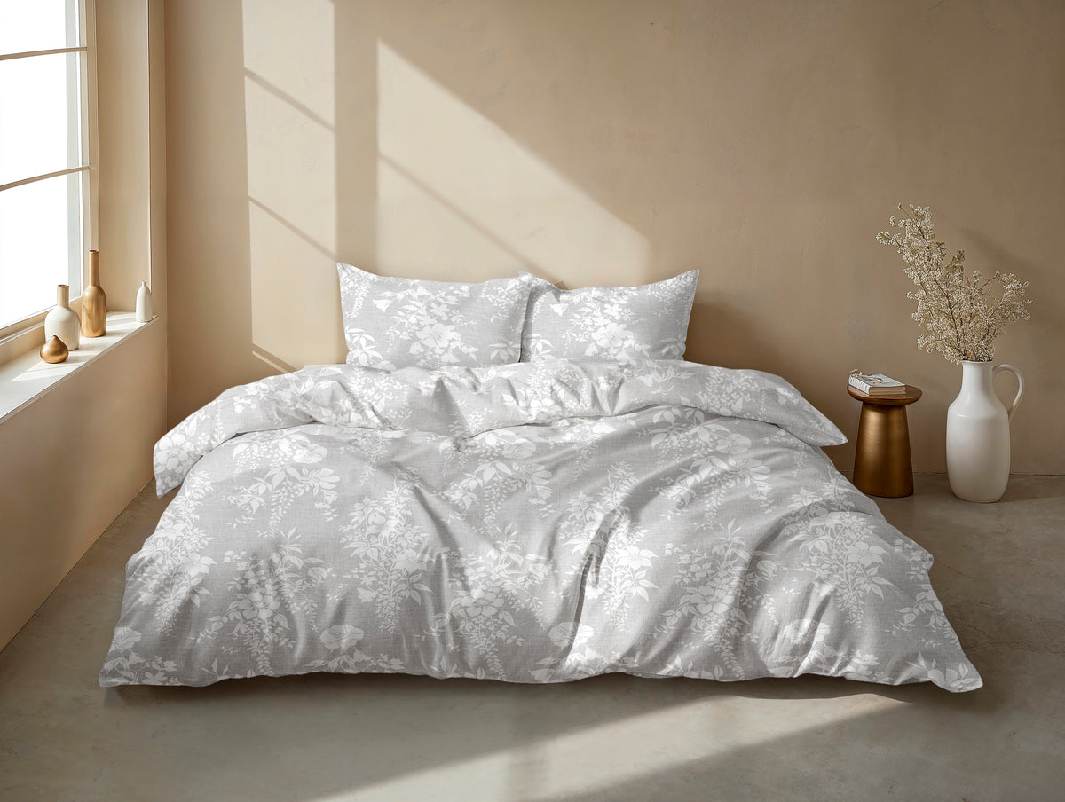 Zohome Dekbedovertrek Ibisco di Lino Dove Grey - 100% Katoen