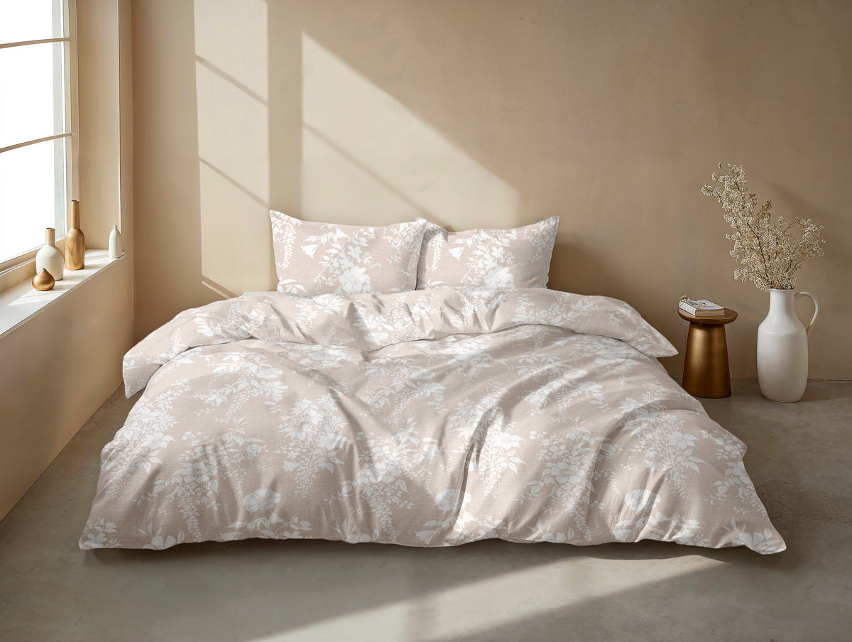 Zohome Dekbedovertrek Ibisco di Lino Sandy Beige - 100% Katoen