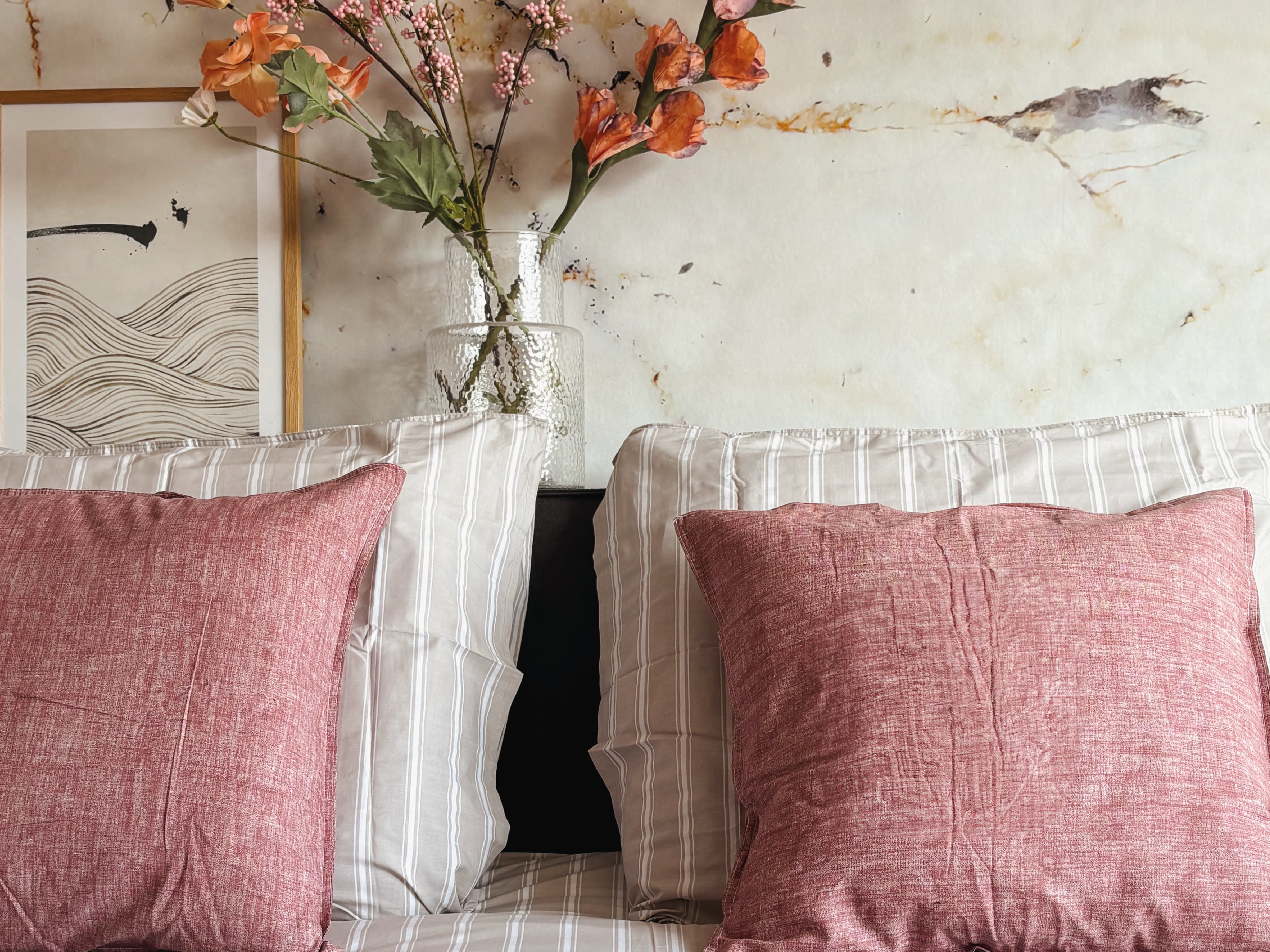 Kussensloop Lino Old Rose - 100% Katoen