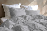 Zohome Dekbedovertrek Striscia di Lino Dove Grey - 100% Katoen