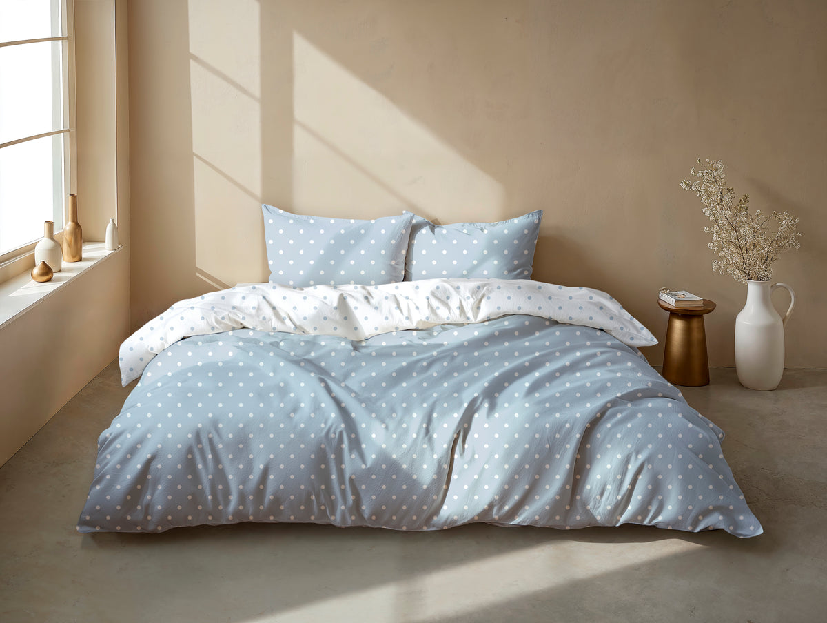 Zohome Dekbedovertrek Punta di Cotone Powder Blue - 100% Katoen