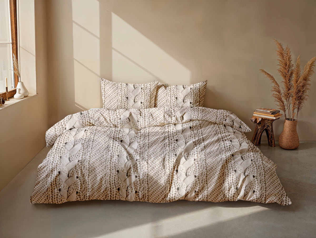 Zohome Dekbedovertrek Mira Natural - 100% Katoen-Flanel