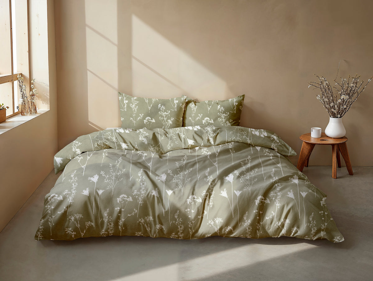 Dekbedovertrek Yarrow Green - 100% Katoen-Flanel