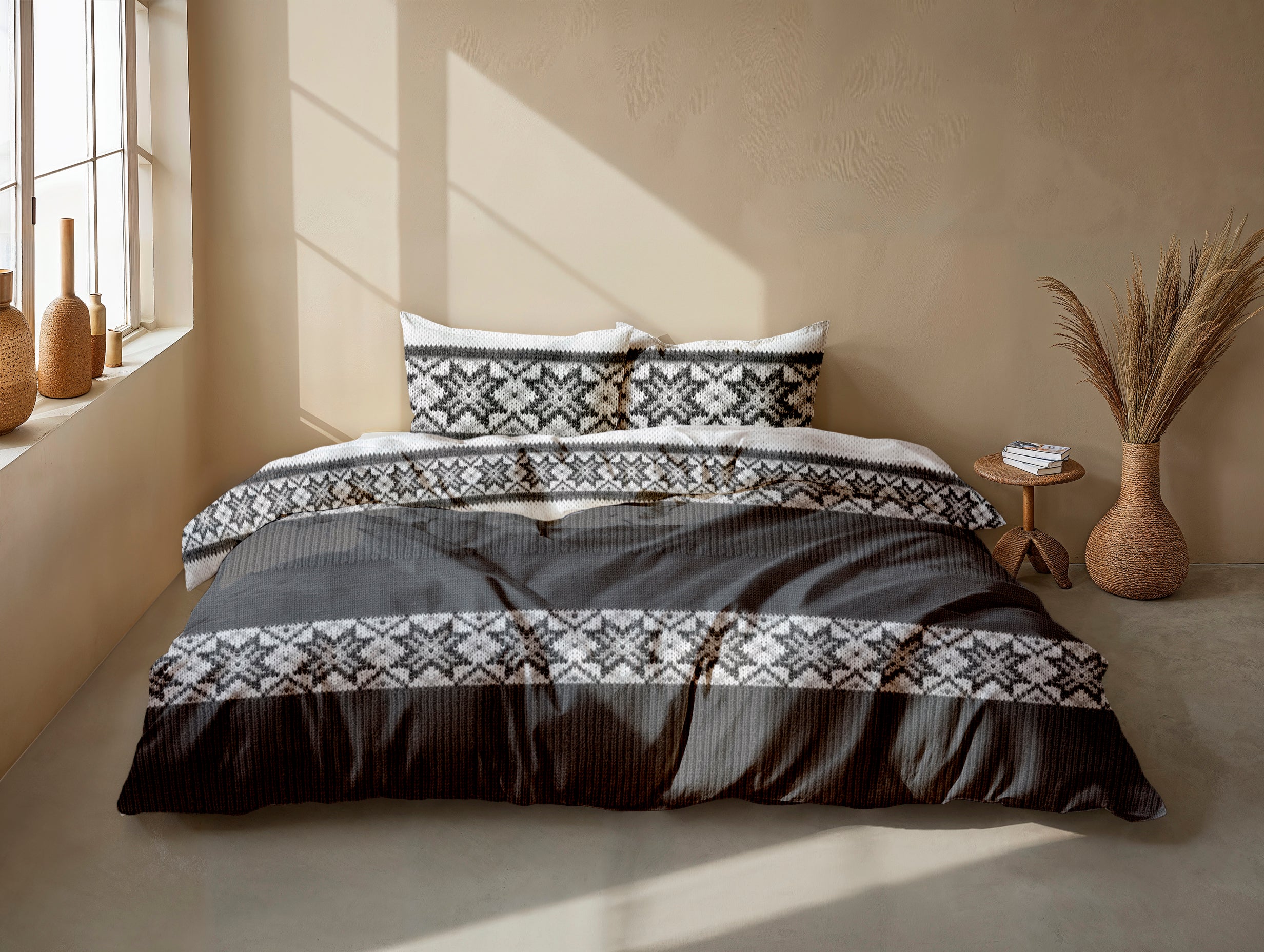 Dekbedovertrek Anika Grey - 100% Katoen-Flanel