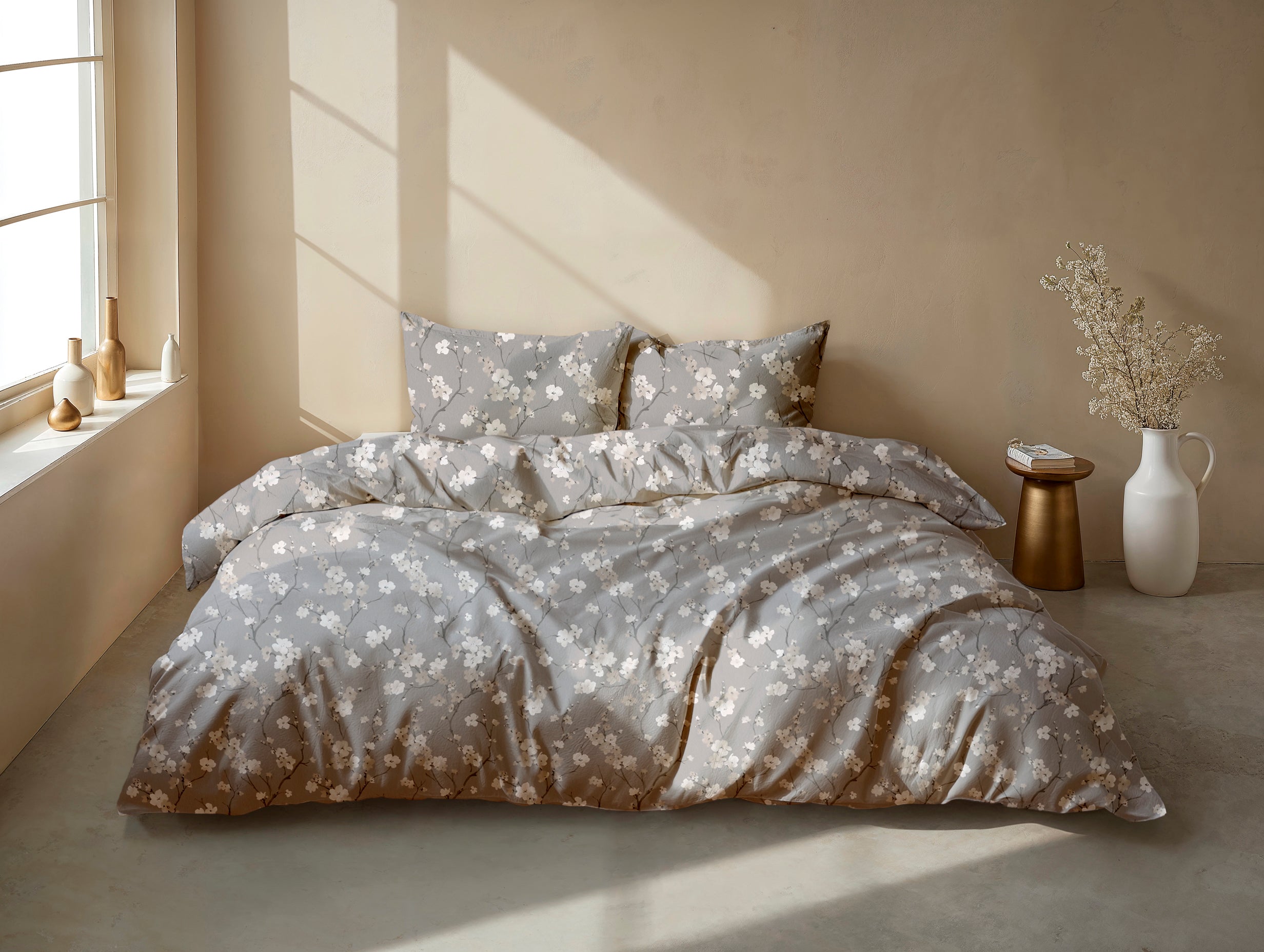 Dekbedovertrek Aria Grey - 100% Katoen-Flanel