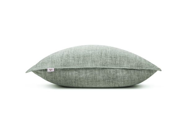 TOCOMOA Kussenslopen 40 x 60 cm, set van 2, kussensloop 100% gewassen katoen, linnenlook, ademende kussensloop, lichtgrijs met ritssluiting