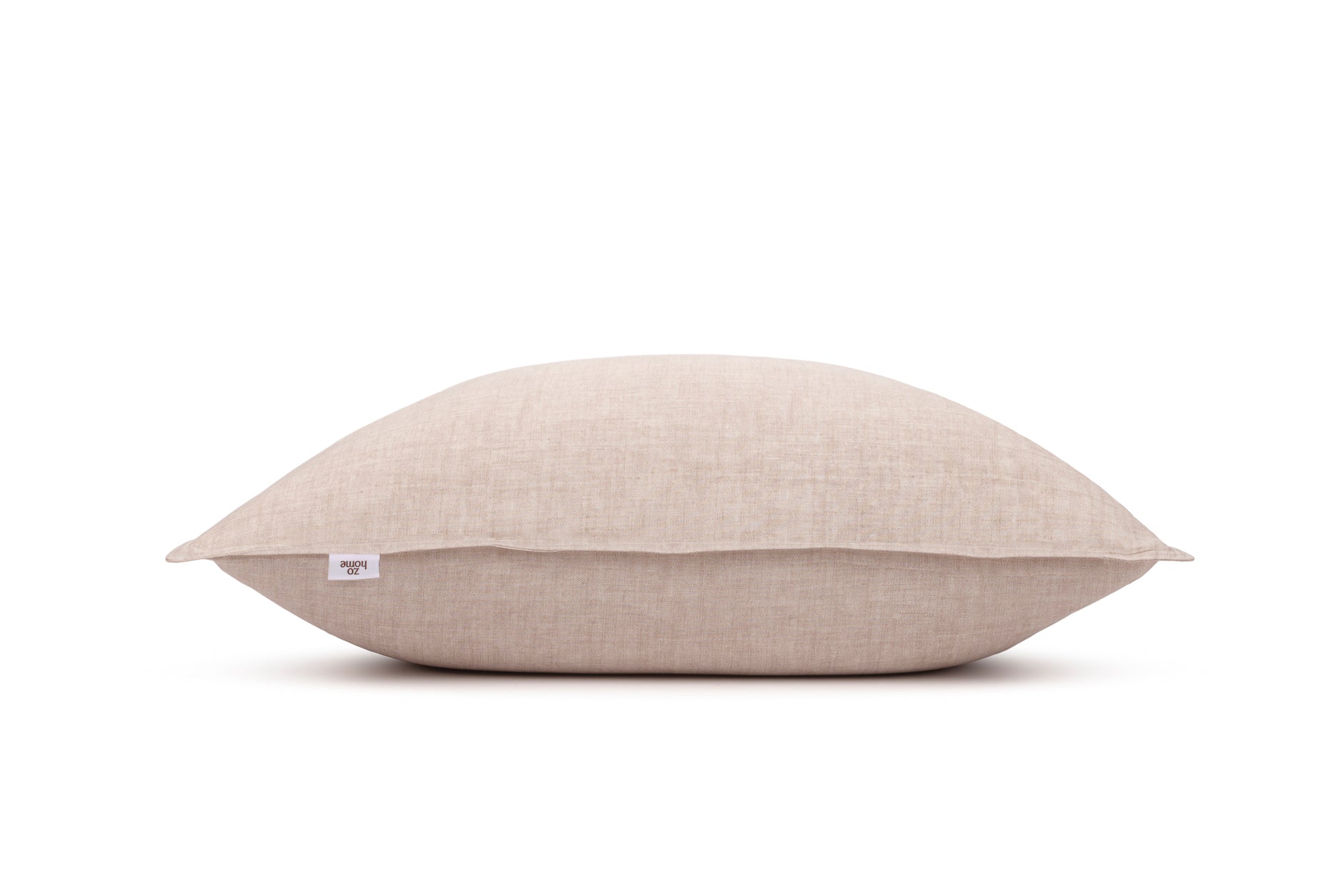 TOCOMOA Kussensloop, 40 x 60 cm, set van 2, 100% gewassen katoen, linnenlook, ademende kussensloop, beige kussensloop met ritssluiting