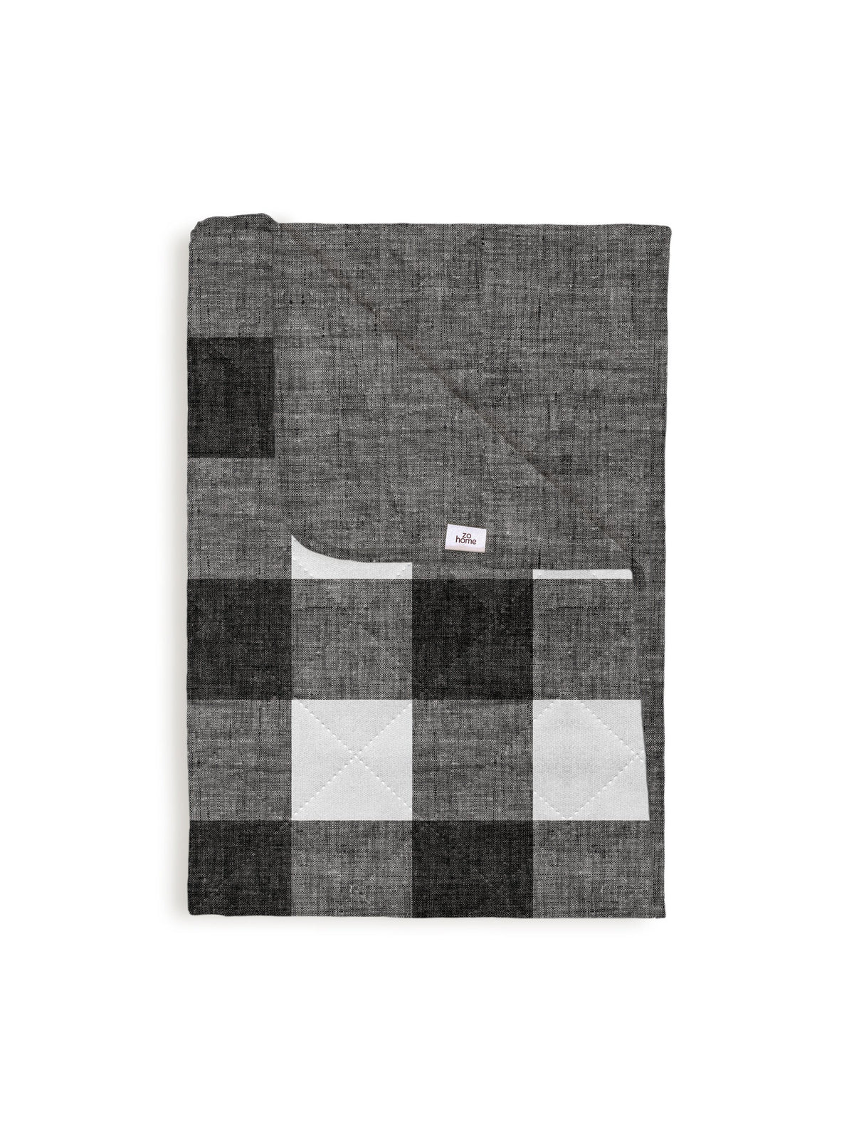Bedsprei Quattro di Lino Dark Grey 100% Polyester