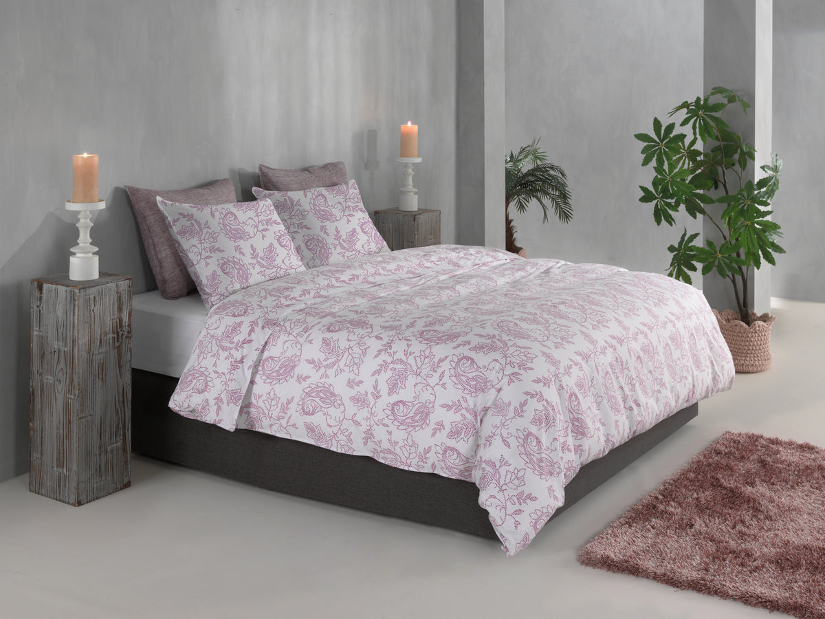 Dekbedovertrek Indiano Lilac Pink 100% Katoen-Perkal