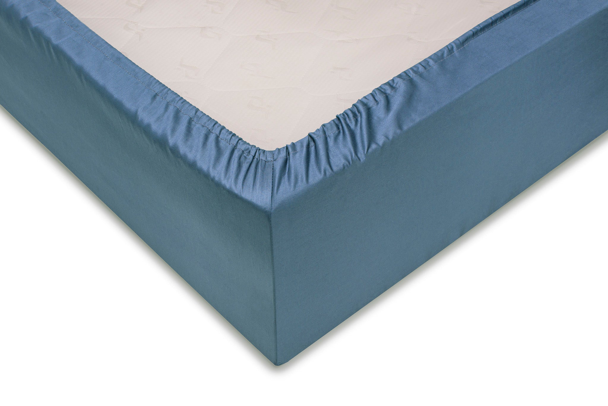 Hoeslaken Satinado   Riviera Blue - 100% Cotton Satin