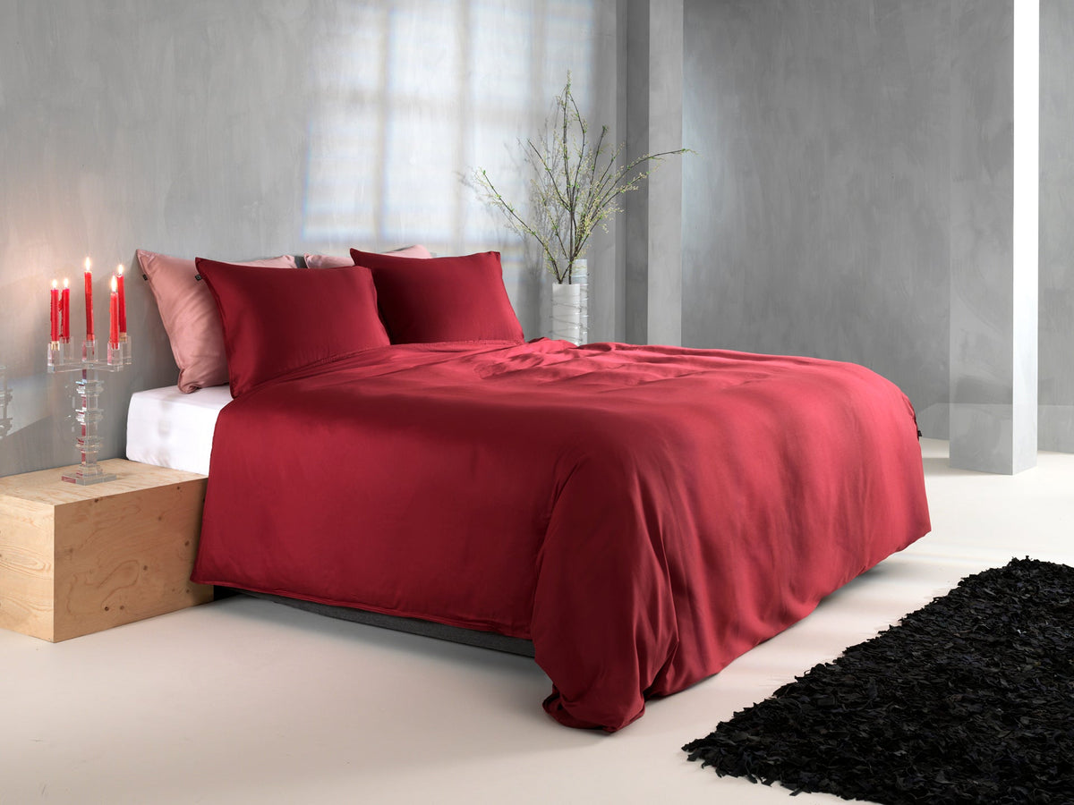 Zohome Dekbedovertrek Satinado Spicy Red - 100% Katoen-Satijn